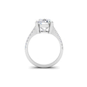 7 Ct Oval Moissanite Women Engagement Rings 14K White Gold Plated